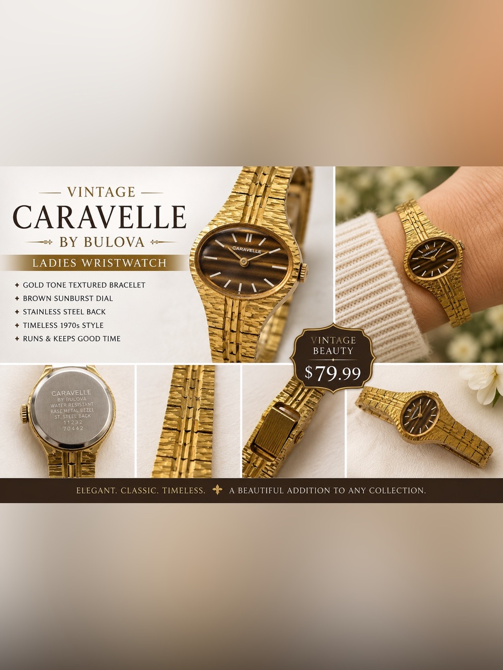 Vintage  CARAVELLE watch by BULOVA